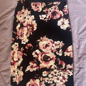 Floral Black and Pink Women's Skirt